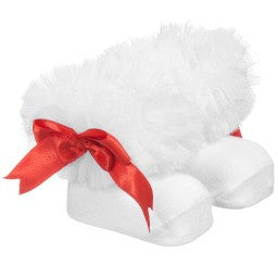 White Tutu Ankle Sock with Red Bow