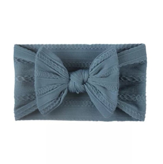 Denin Blue Cable Knit Baby Headband