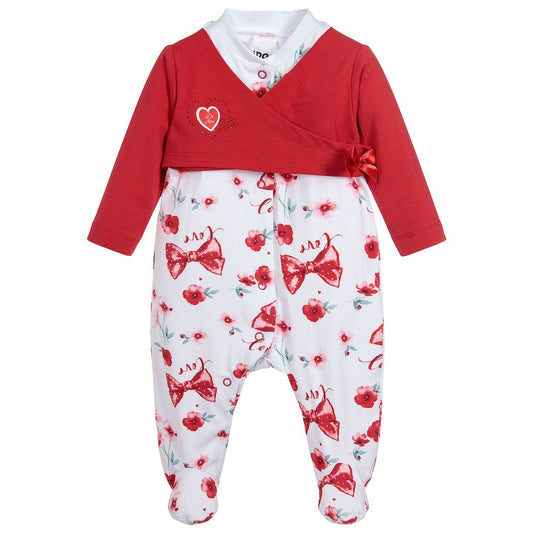 Red Bow Babygrow