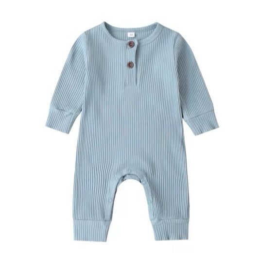 Light Blue Ribbed Bodysuit