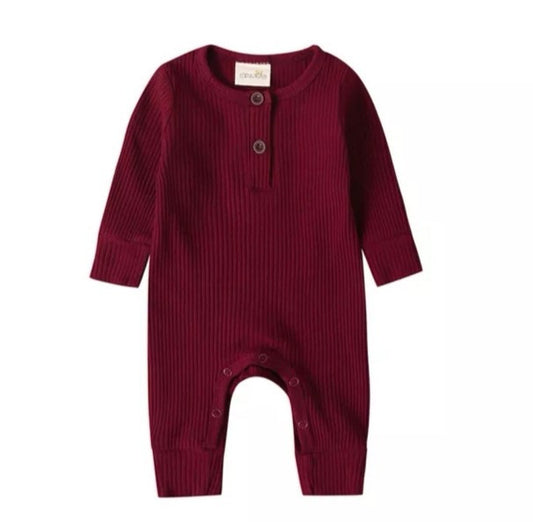 Maroon Ribbed Bodysuit